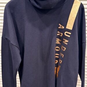 Under Armour Dark Blue Hoodie with Metallic Gold Detail